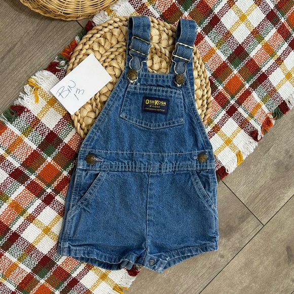 90s Vintage Oshkosh B’Gosh Vestbak Denim Shortall Overalls Made USA - Picture 5 of 13